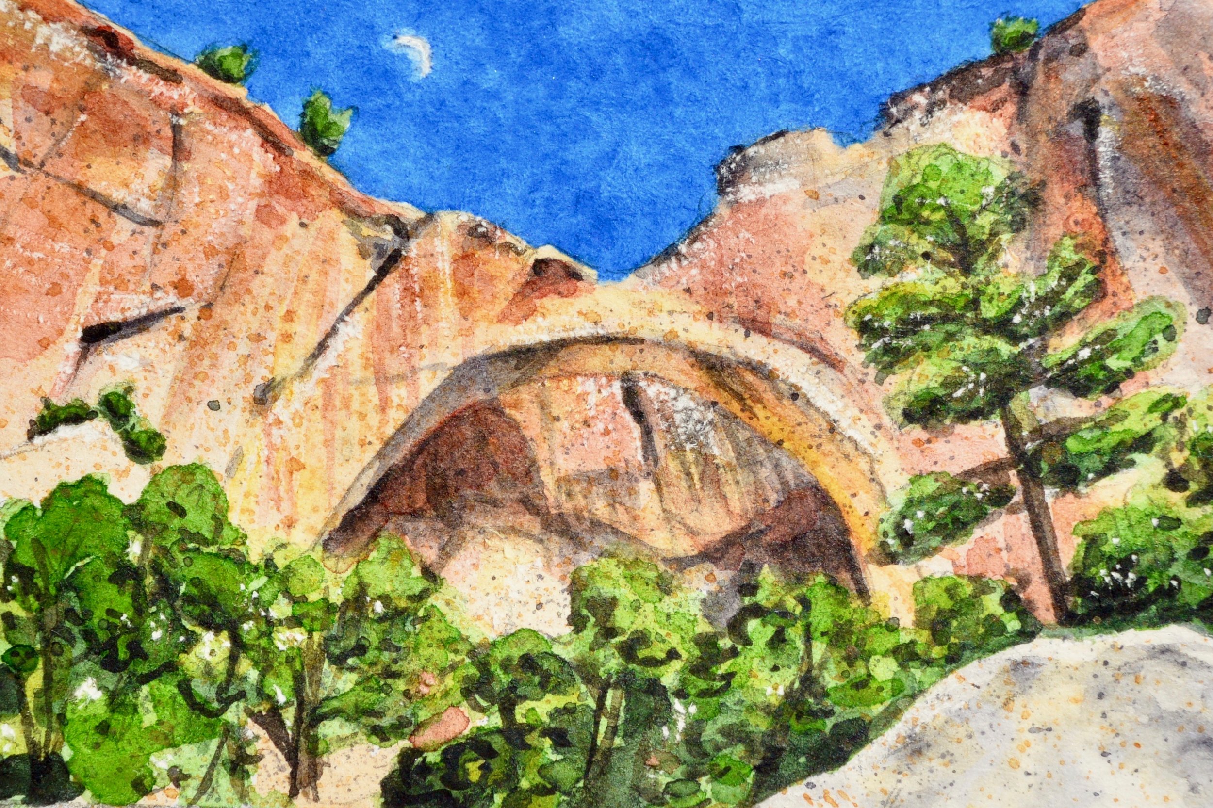 “La Ventana Natural Arch, El Malpais National Monument, Grants, New Mexico: 6/8/19, 15:01:39” 3x2” watercolor on 140 lb. watercolor paper For sale as of this blog posting - visit my online shop to purchase.
