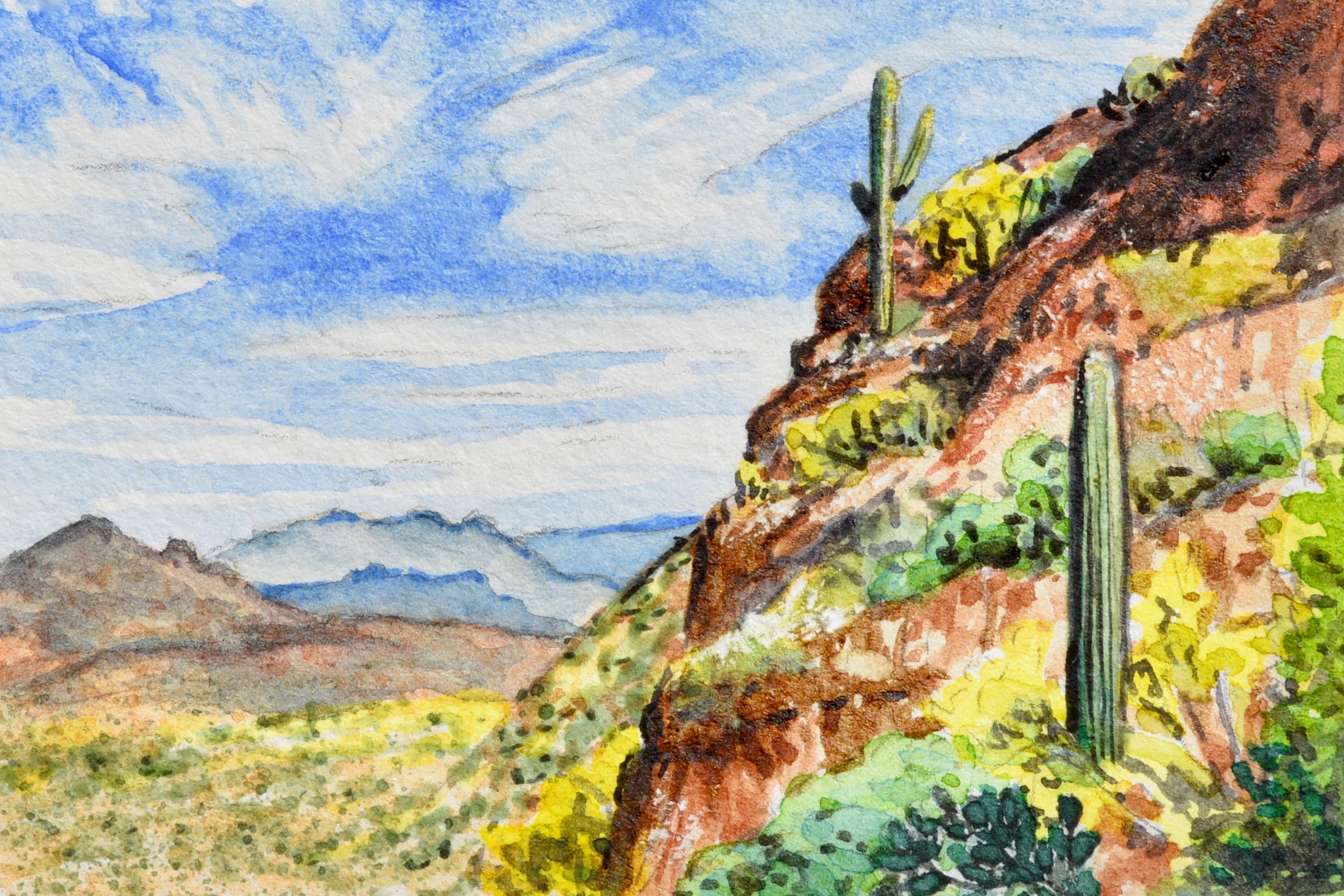 “Mesa, Arizona: 5/12/19, 09:21:08” 3x2” watercolor on 140 lb. watercolor paper For sale as of this blog posting - visit my online shop to purchase.
