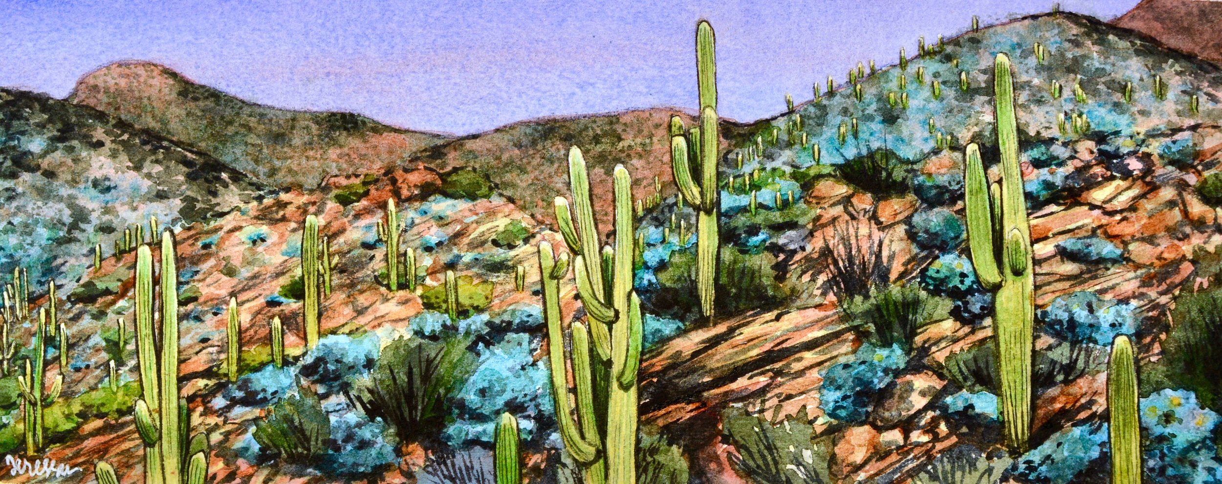 “Tierra de Tortolita” 10x4”, Watercolor on 140 lb. Arches Cold Pressed Paper For sale as of this blog posting - visit my online shop to purchase.