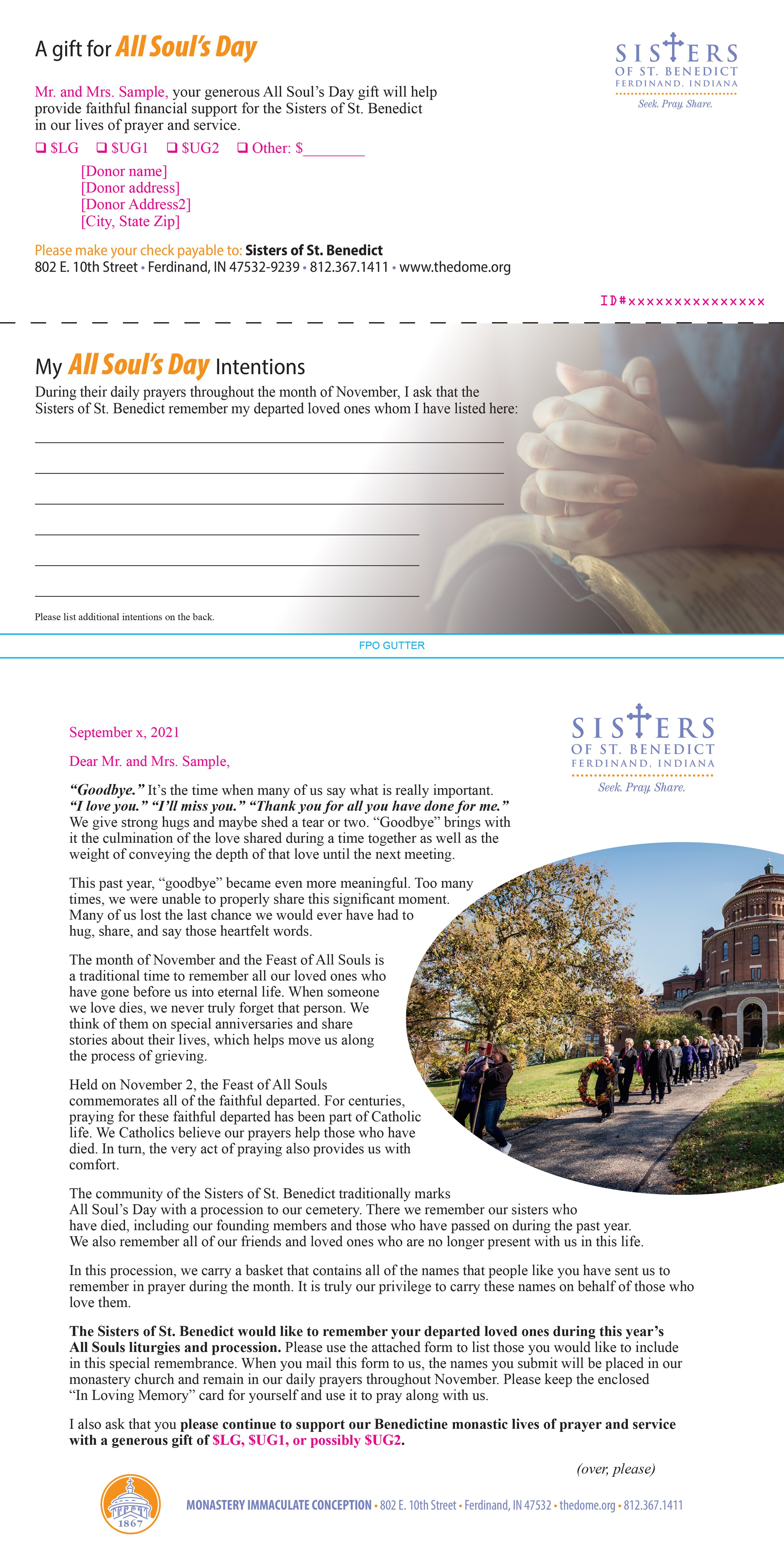 Mail Appeal for the Sisters of St. Benedict
