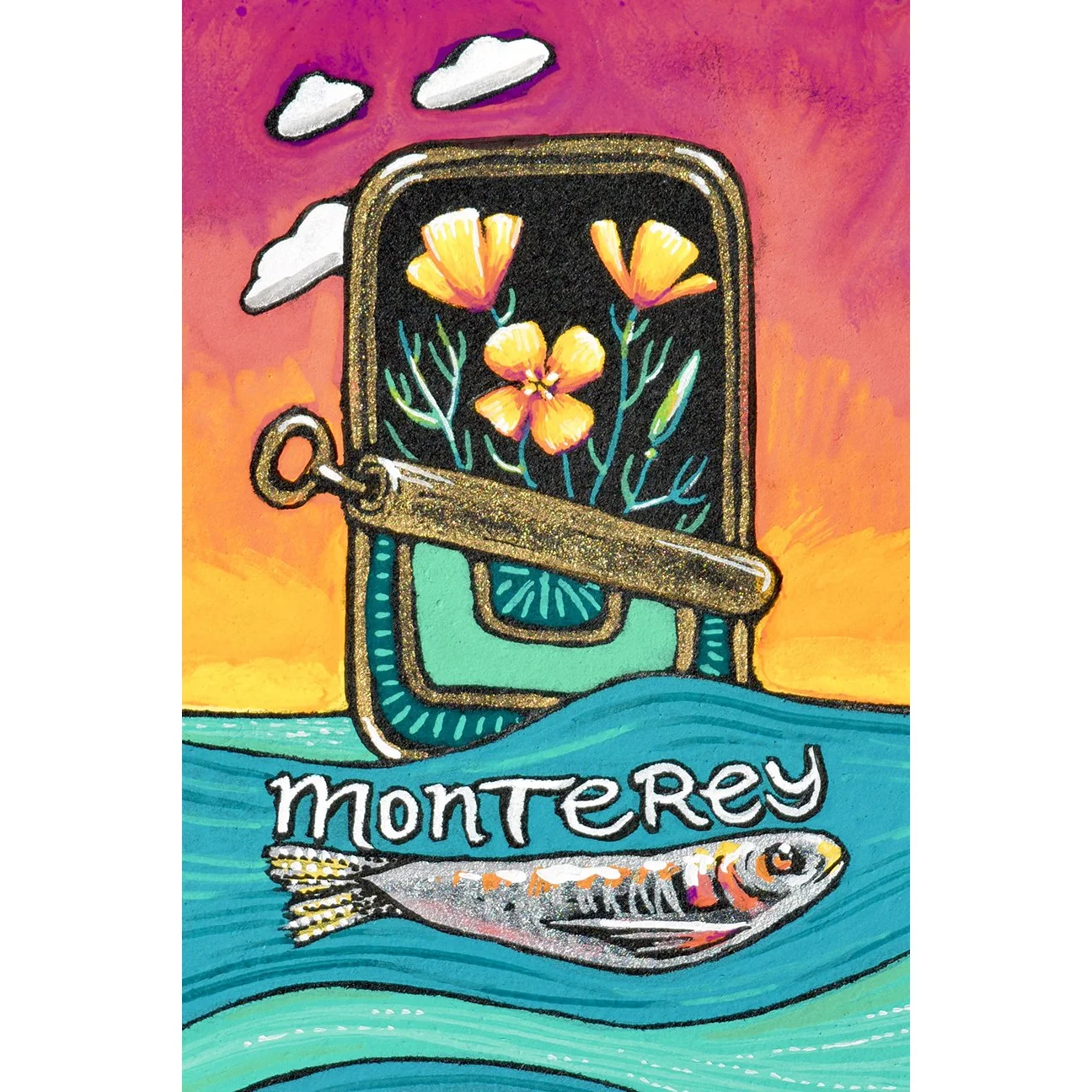  3×2”, Gouache on Stonehenge Aqua Coldpress Black Paper Available. 