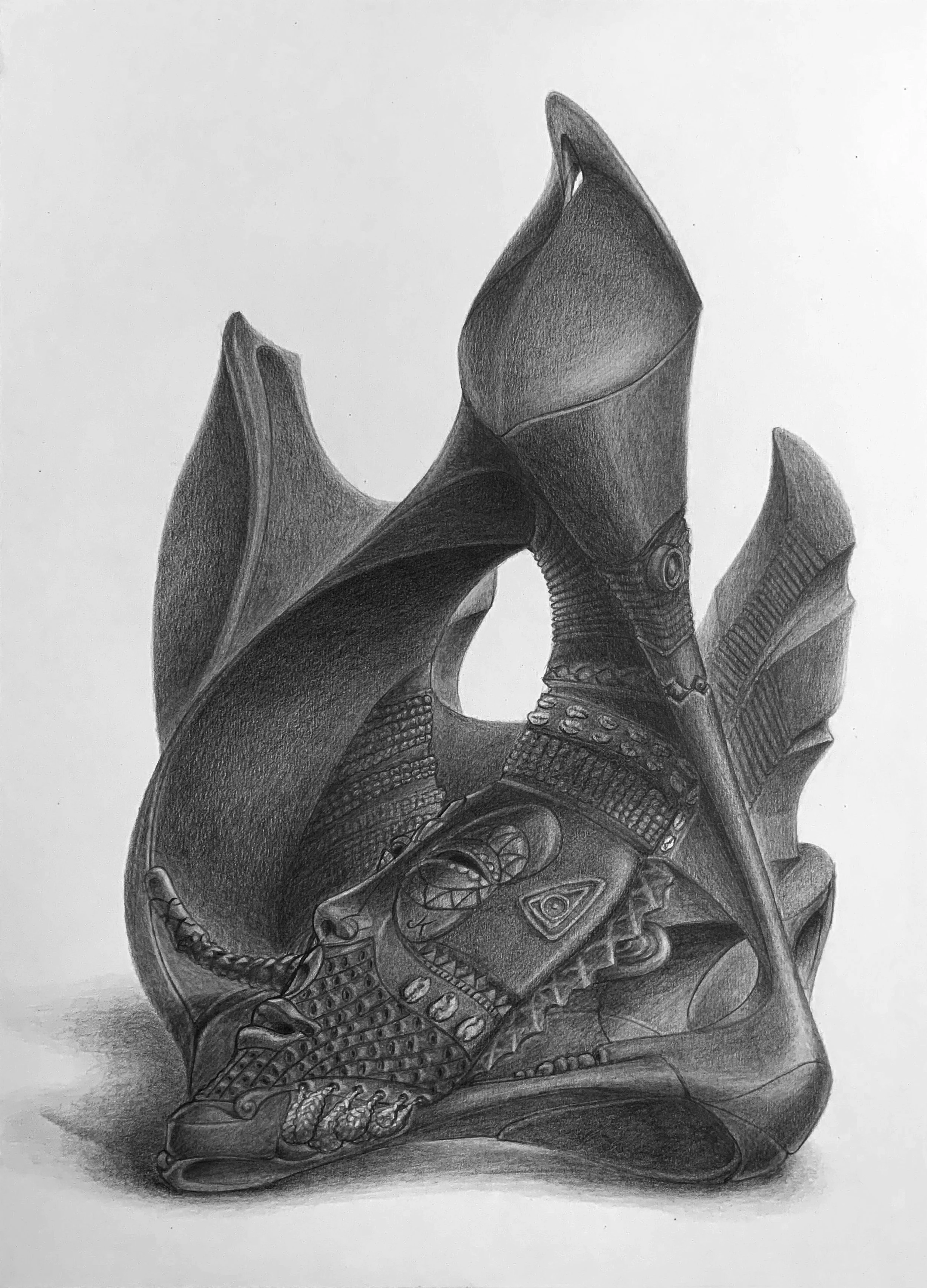 "Of African Ebony" Graphite on Paper 15 7/8th " x 11.5"