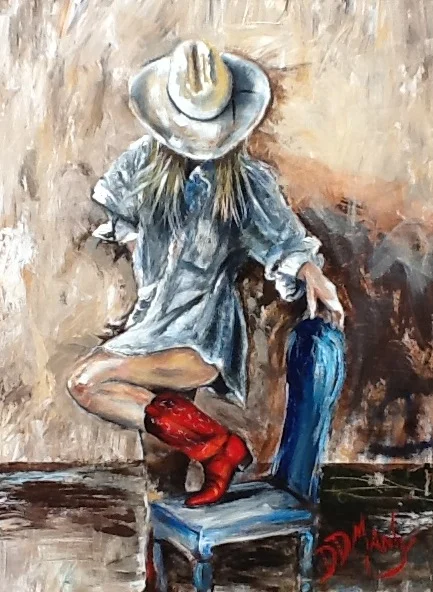 Red Boot Series "His Shirt"  48 x 36