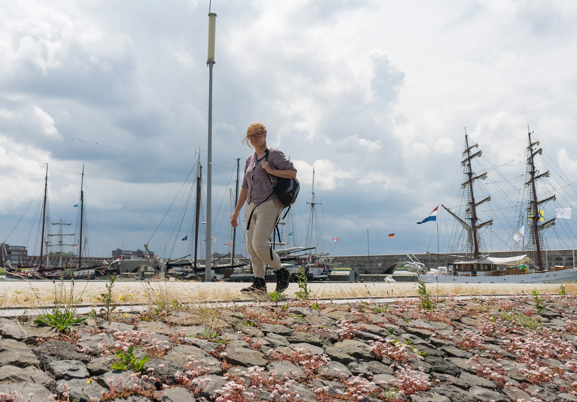 Dijk naar haventje van Lelystad