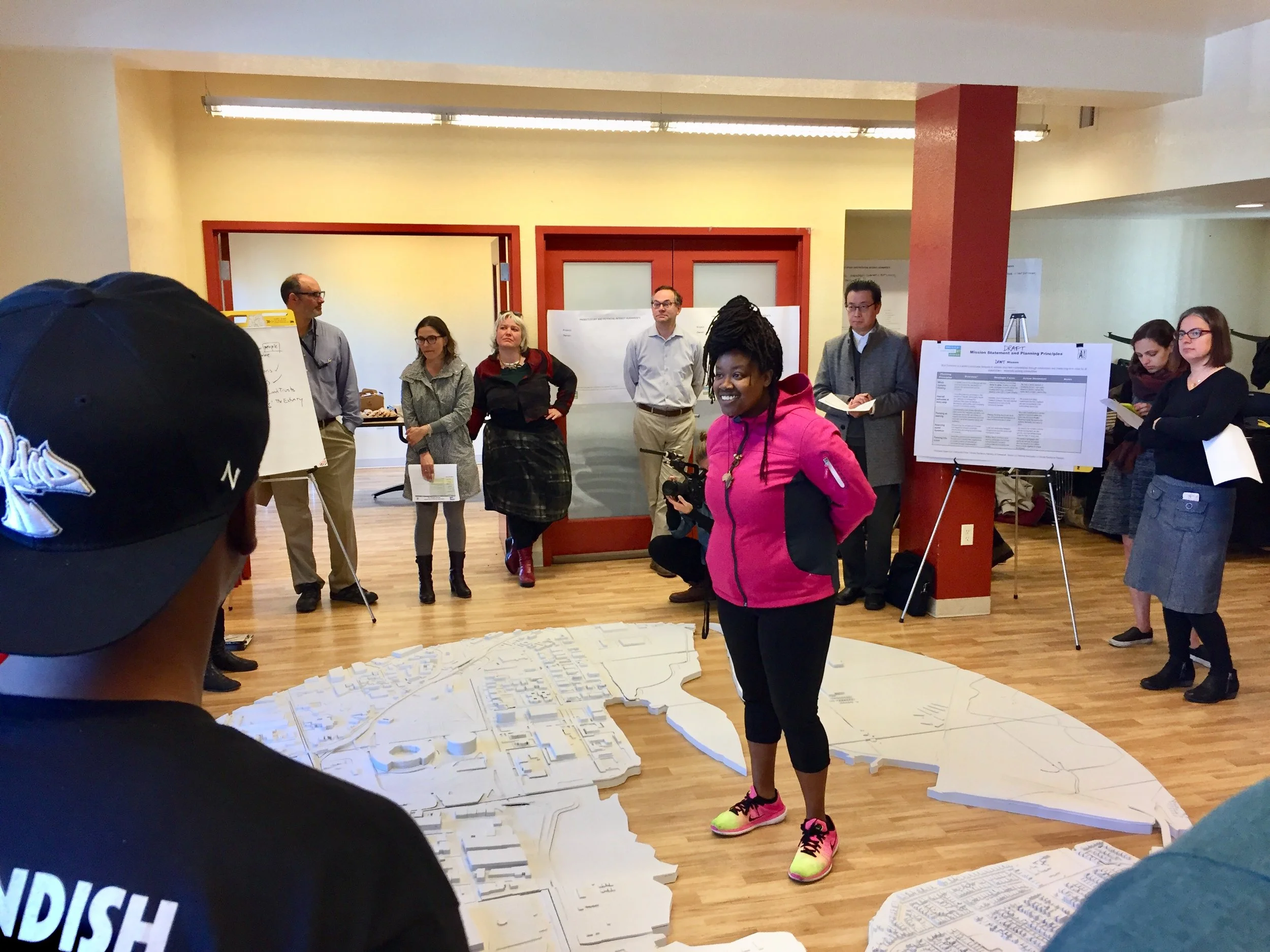 Attendees discuss planning principles to ensure future investments address equity, resilience, and community priorities