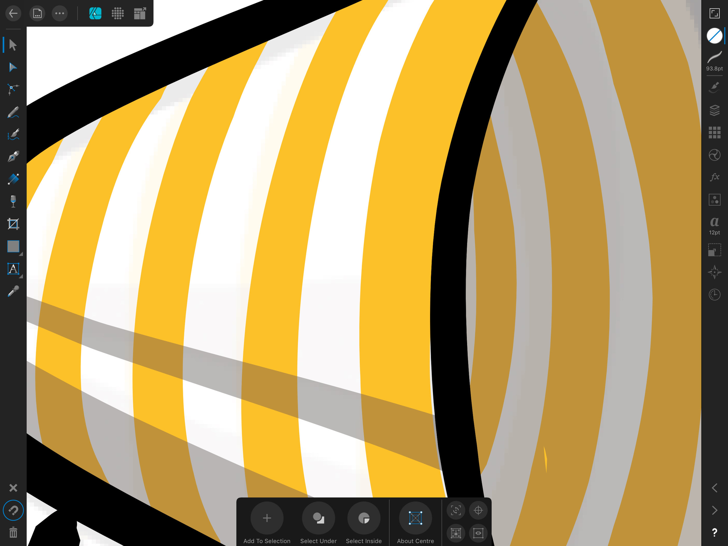 Here is a zoomed-in section. All smooth and no rasterisation. 