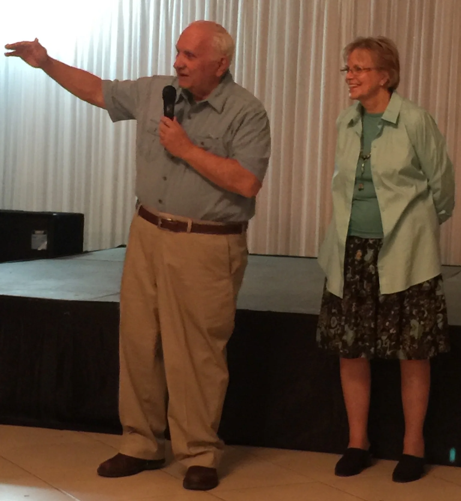 Dr. Dellarocca and Darlene speakiong to the group