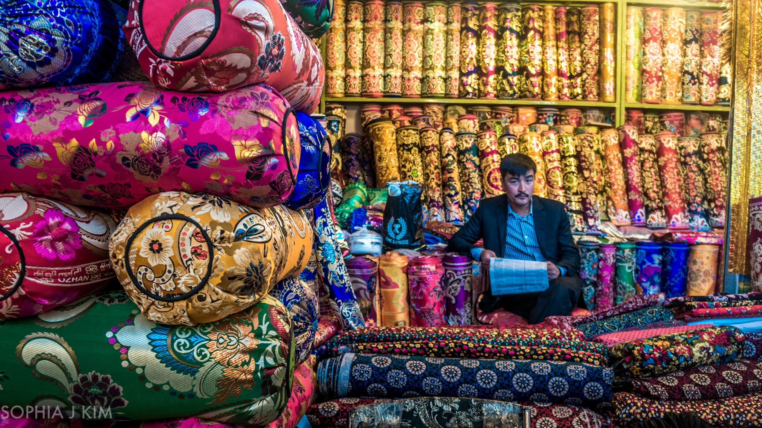 Pillow Shop Owner, Kashgar, China