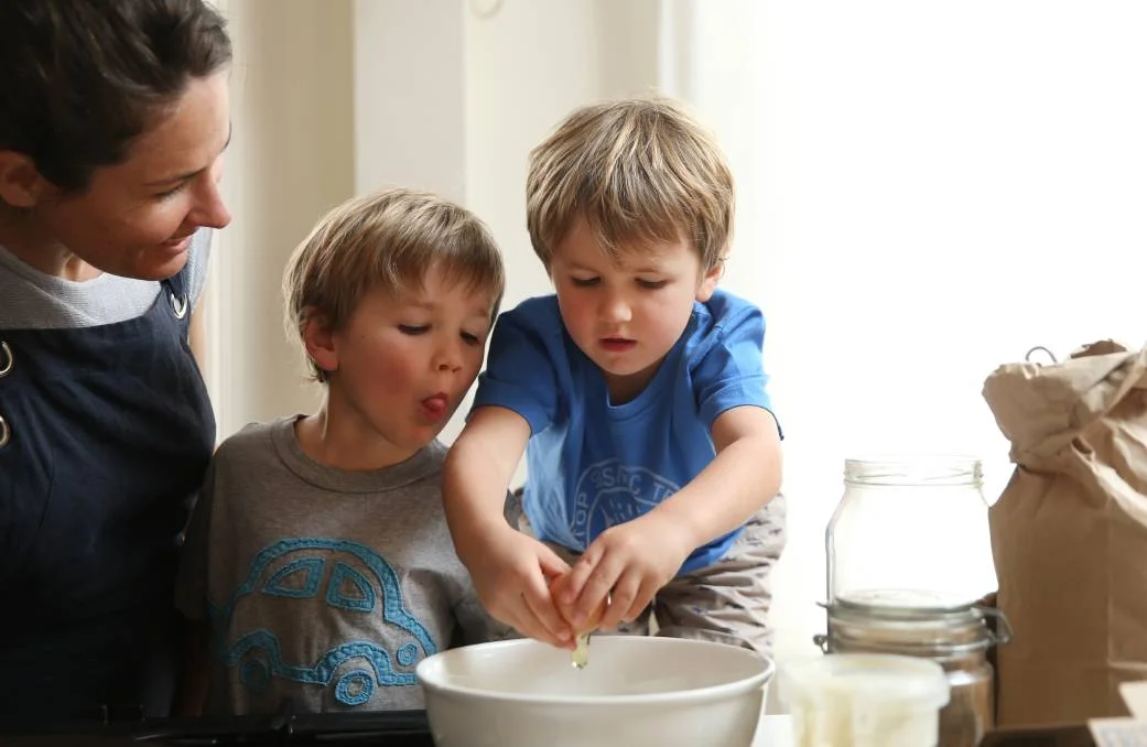 Real life: Bec Bowie on her boys: "They know a lot of the people who are putting food on their table which I really, really love." Picture: Marina Neil
