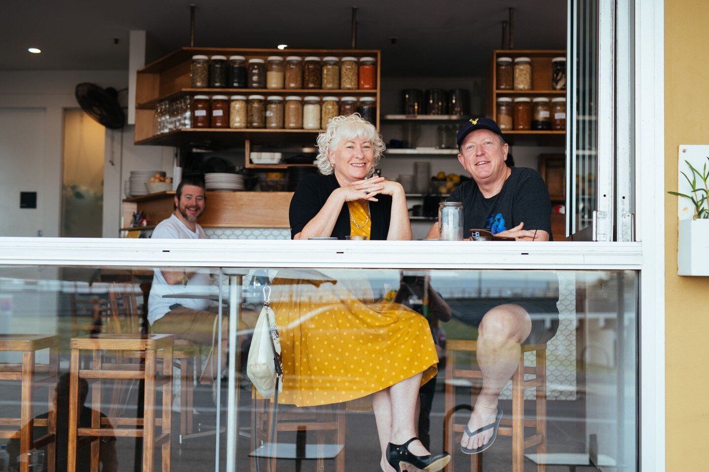 Heather and Matt, and oh hi Mick in the background there!  When Heather and Matt don't show up - we get worried!  It's inconceivable to us that they might not join us every single day of their lives!
It's a pleasure to be doing cafe-life with you two