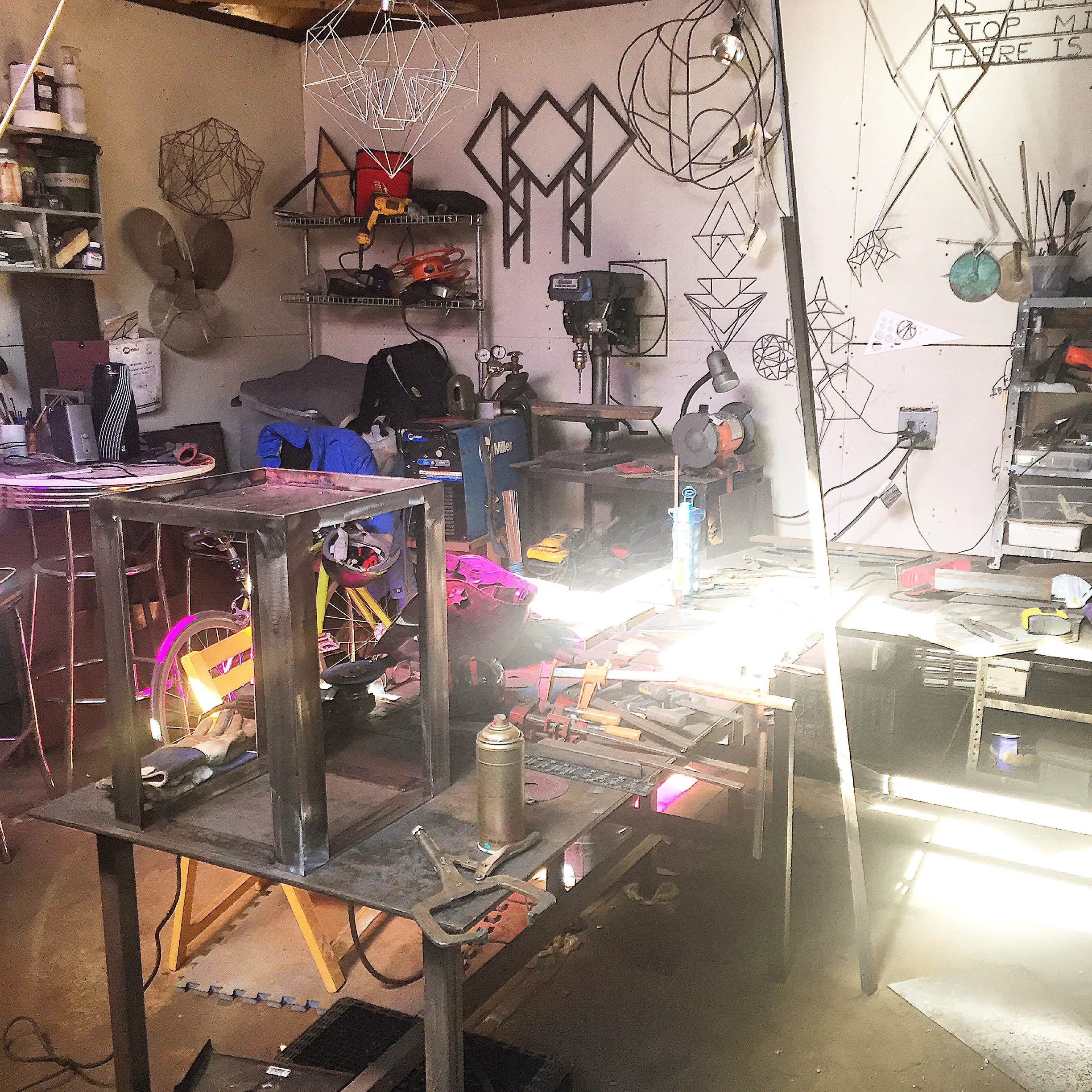 we built the metal frames first, to define the parameters of the quilt. 