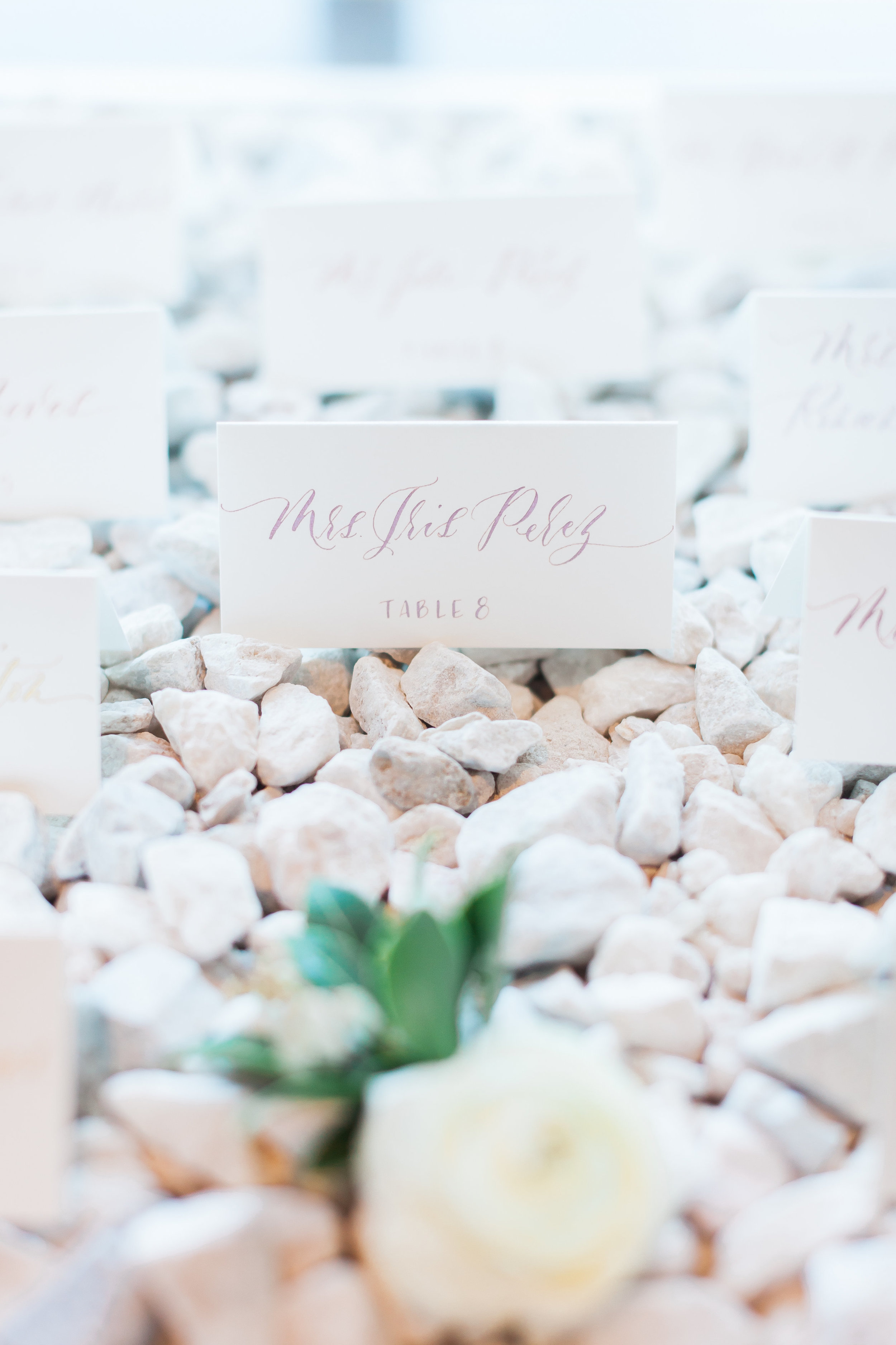 Stone escort card display by Layers of Lovely 