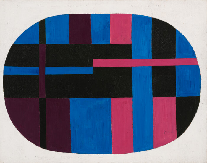 Carmen Herrera, Untitled, 1948. Acrylic on canvas, 48 × 38 in. (121.9 × 96.5 cm). Collection of Yolanda Santos Art © Carmen Herrera