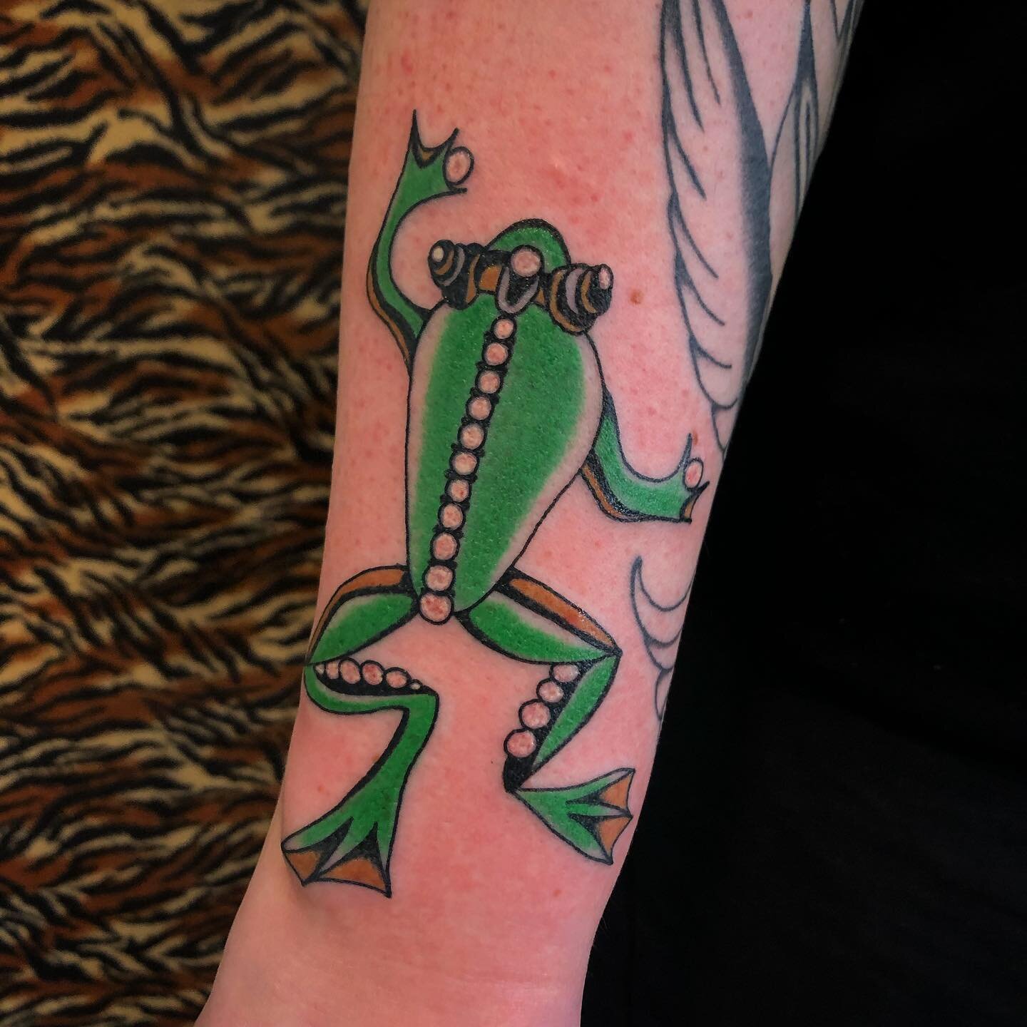 lil 🐸 for Meghan. Thank you! see you y&rsquo;all at the @nztattoofestival this weekend in taranaki! I&rsquo;m taking walk ups all weekend- plenty of flash and I have some of my jewellery and prints with me! 🎶🎶🎶🐸 #tattoo #tattoos #tattooing #frog