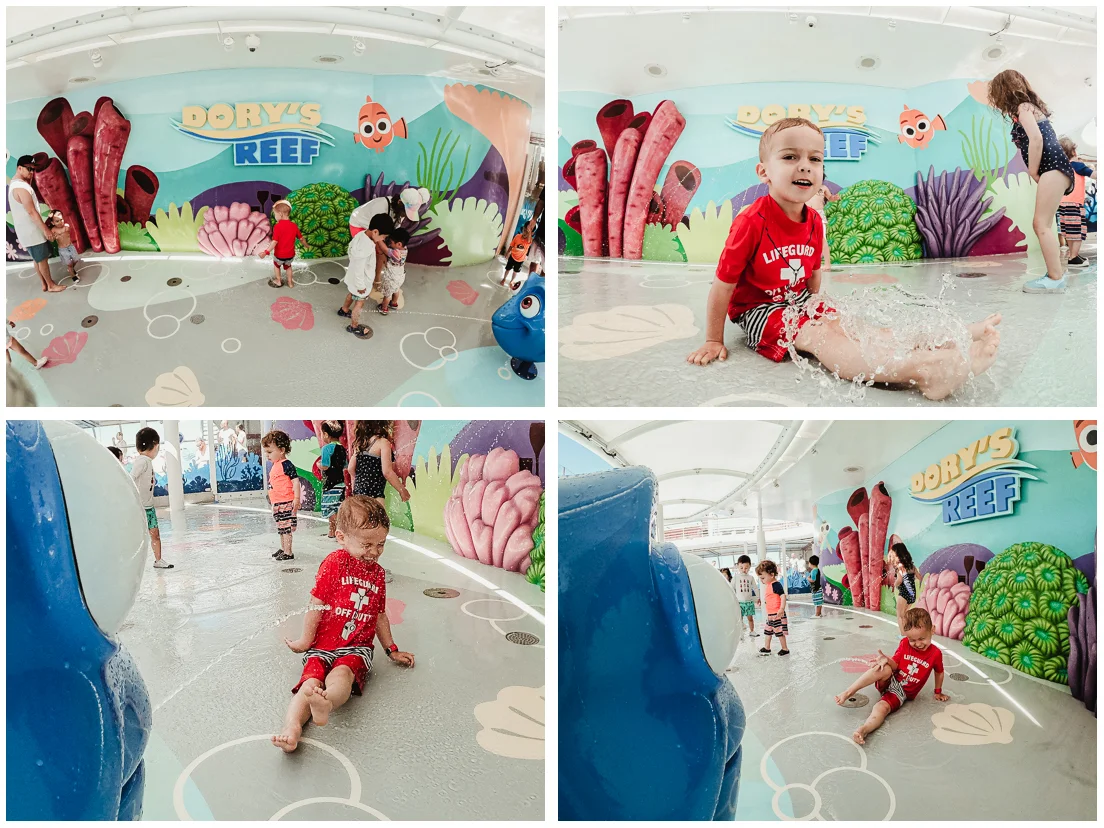 Action shots in the toddler splash pad area with the GoPro Hero7