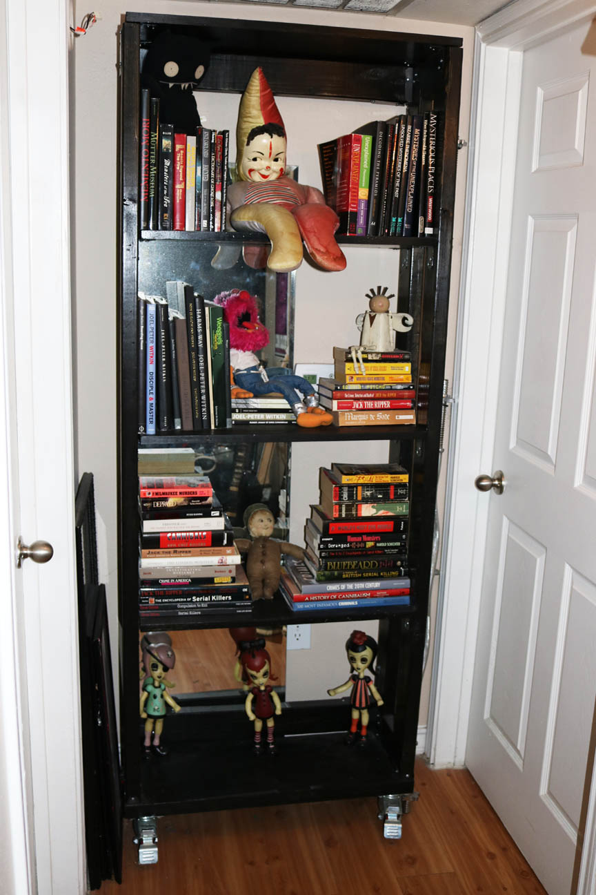 a fourth bookshelf in the hallway
