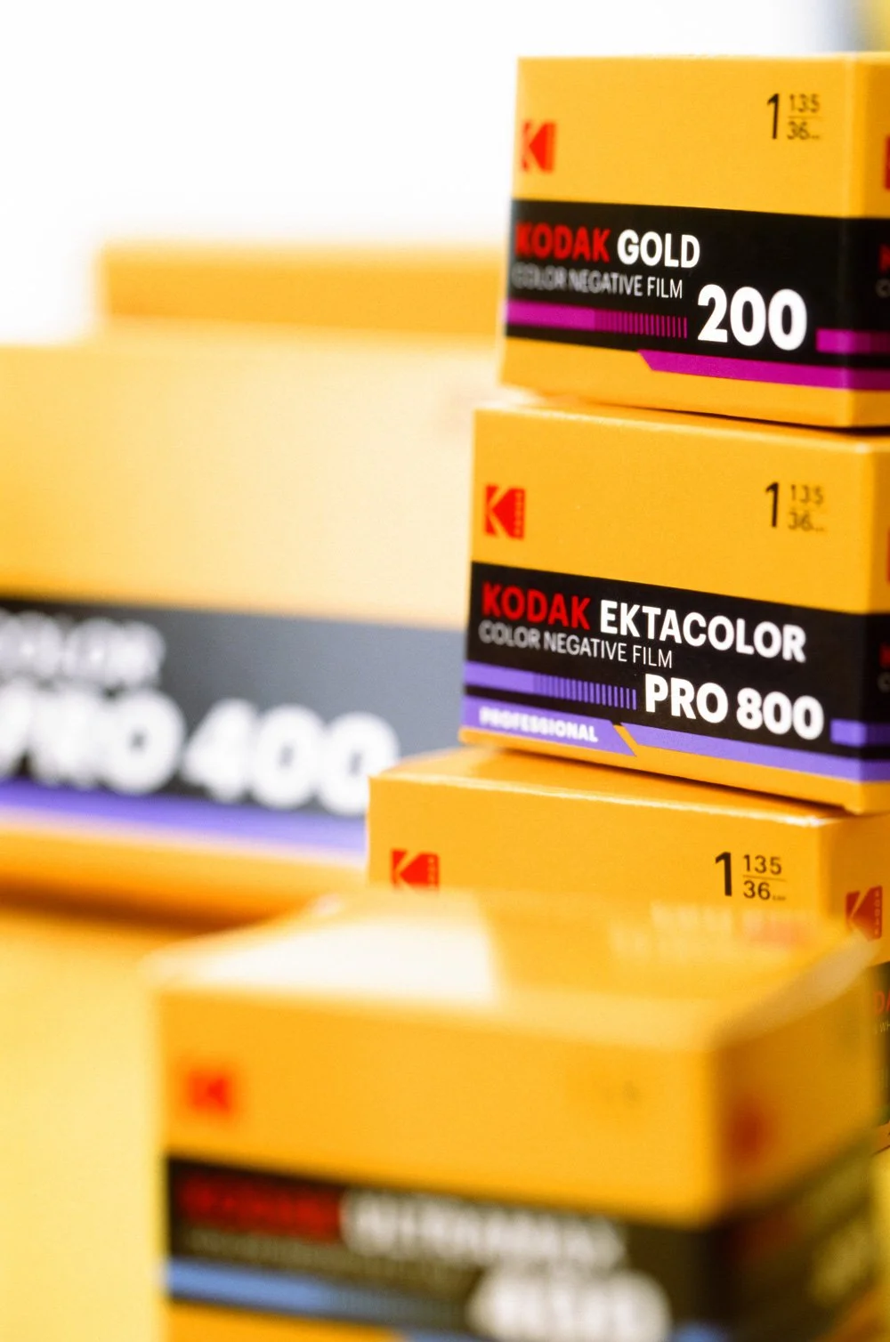 Kodak Ektacolor Pro 800 and Portra professional 35mm colour negative film