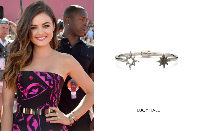 Lucy Hale wearing Renee Sheppard Diamond Stars bracelet