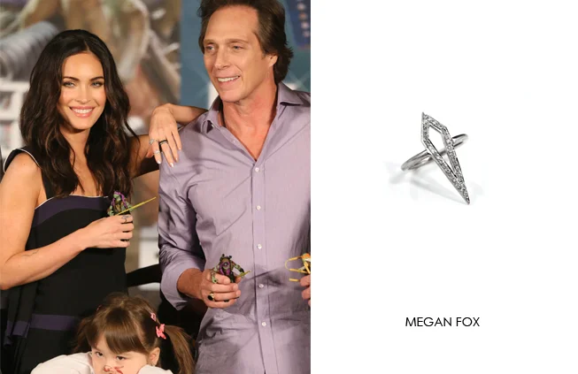 Megan Fox wearing Renee Sheppard Diamond Kite ring
