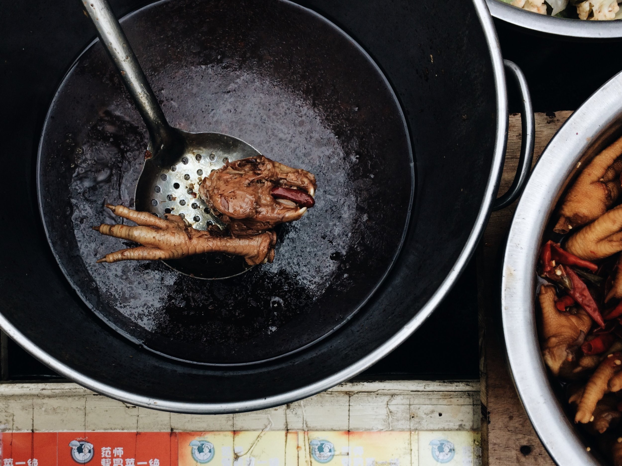 I think there was also chicken, duck, and rabbit head in this batch.
