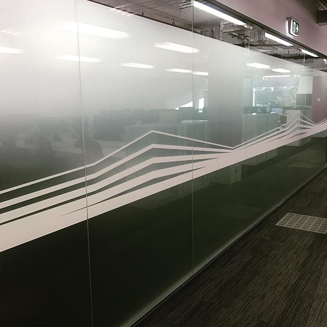 Safety banding &amp; frosted windows to round out Friday. Outside and up top tomorrow. #crsigns #signinstallation #wallgraphics #windowfilm #safteybanding #digitalprint
