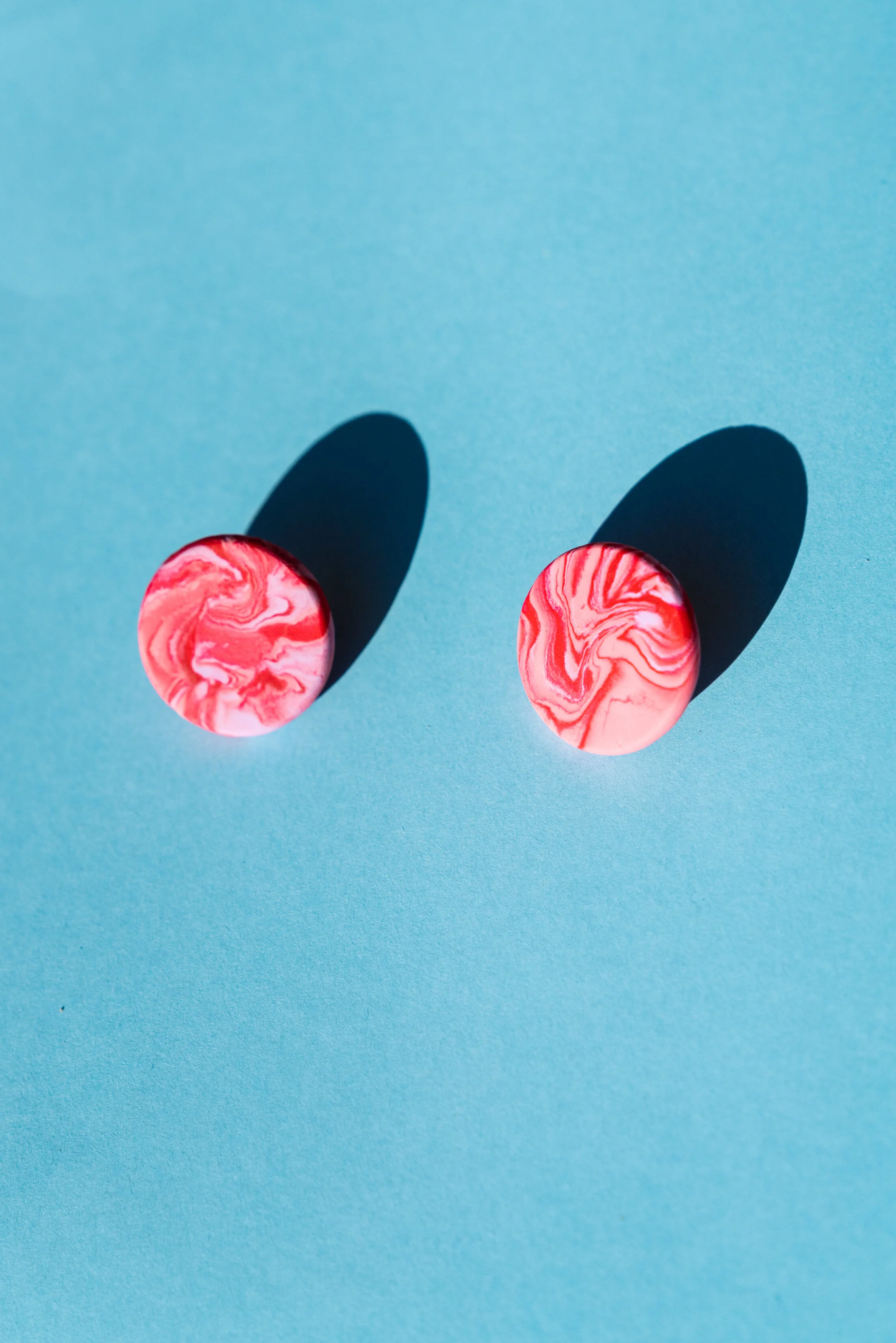 Pink Marbled Studs