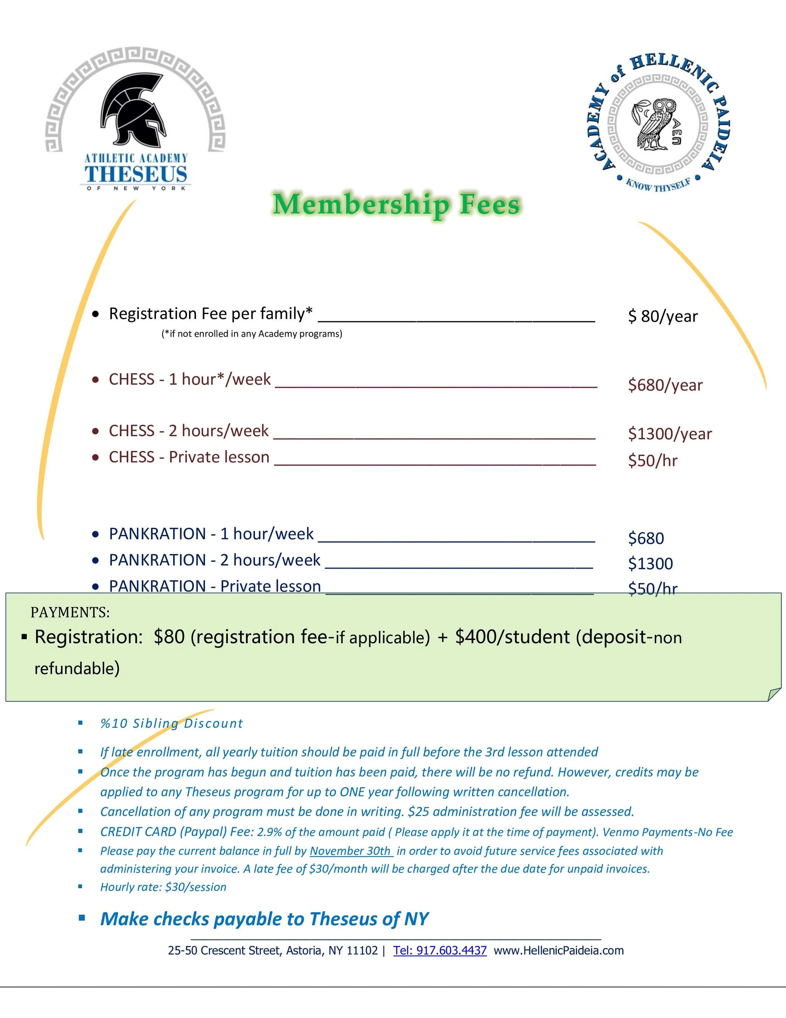 TUITION — Academy of Hellenic Paideia