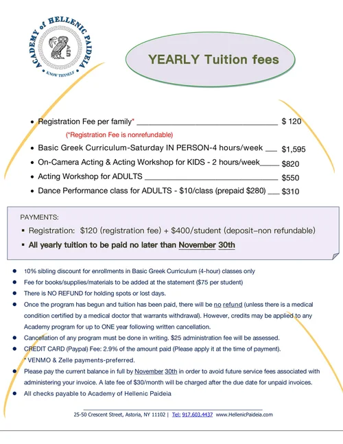 TUITION — Academy of Hellenic Paideia