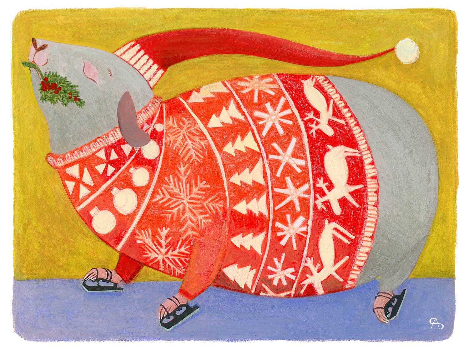 Christmas guinea pig by Apolonia Stankiewicz