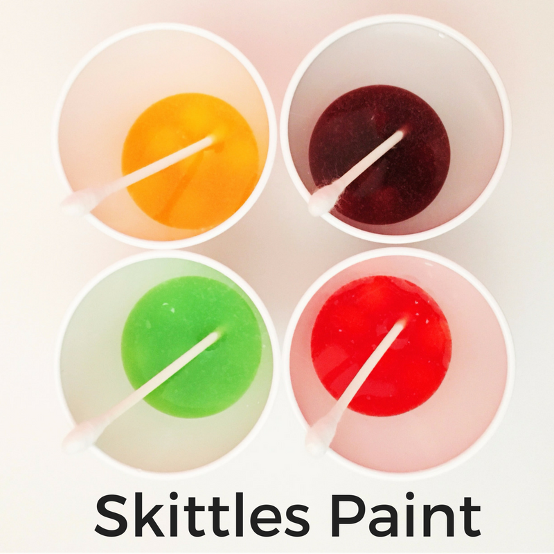 Skittles paint. Early Intervention activities you can do at home.