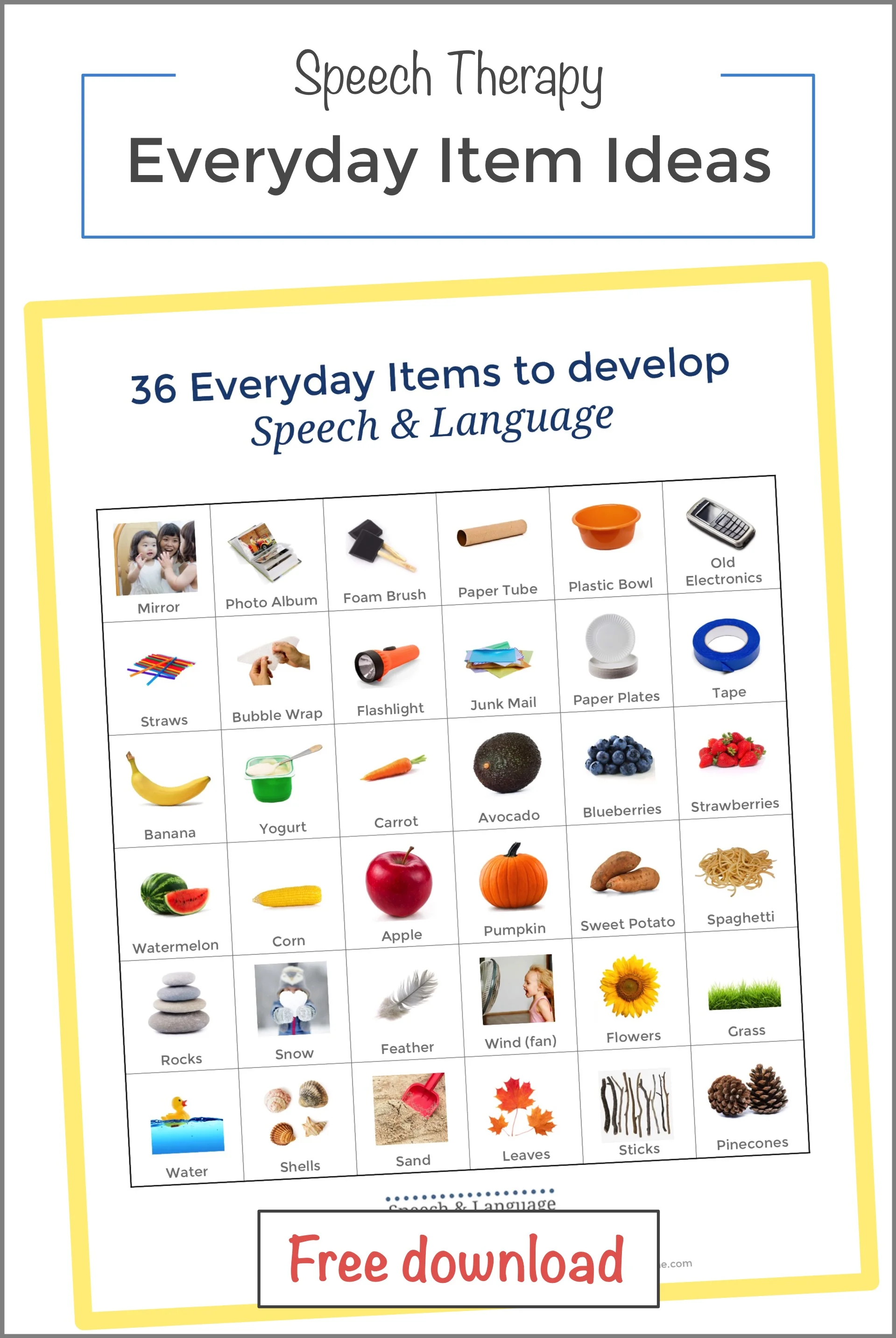 Everyday Item Ideas For Speech Therapy Speech And Language