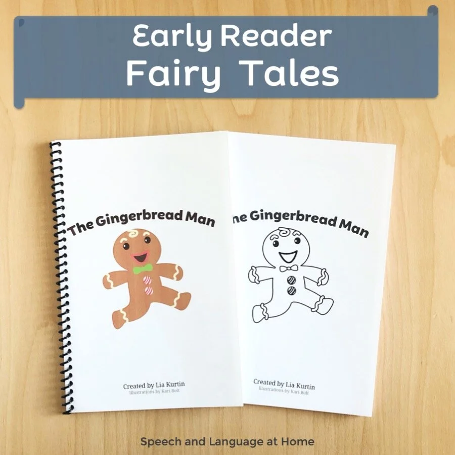 the gingerbread man early reader with printable worksheets for speech and  language — slp