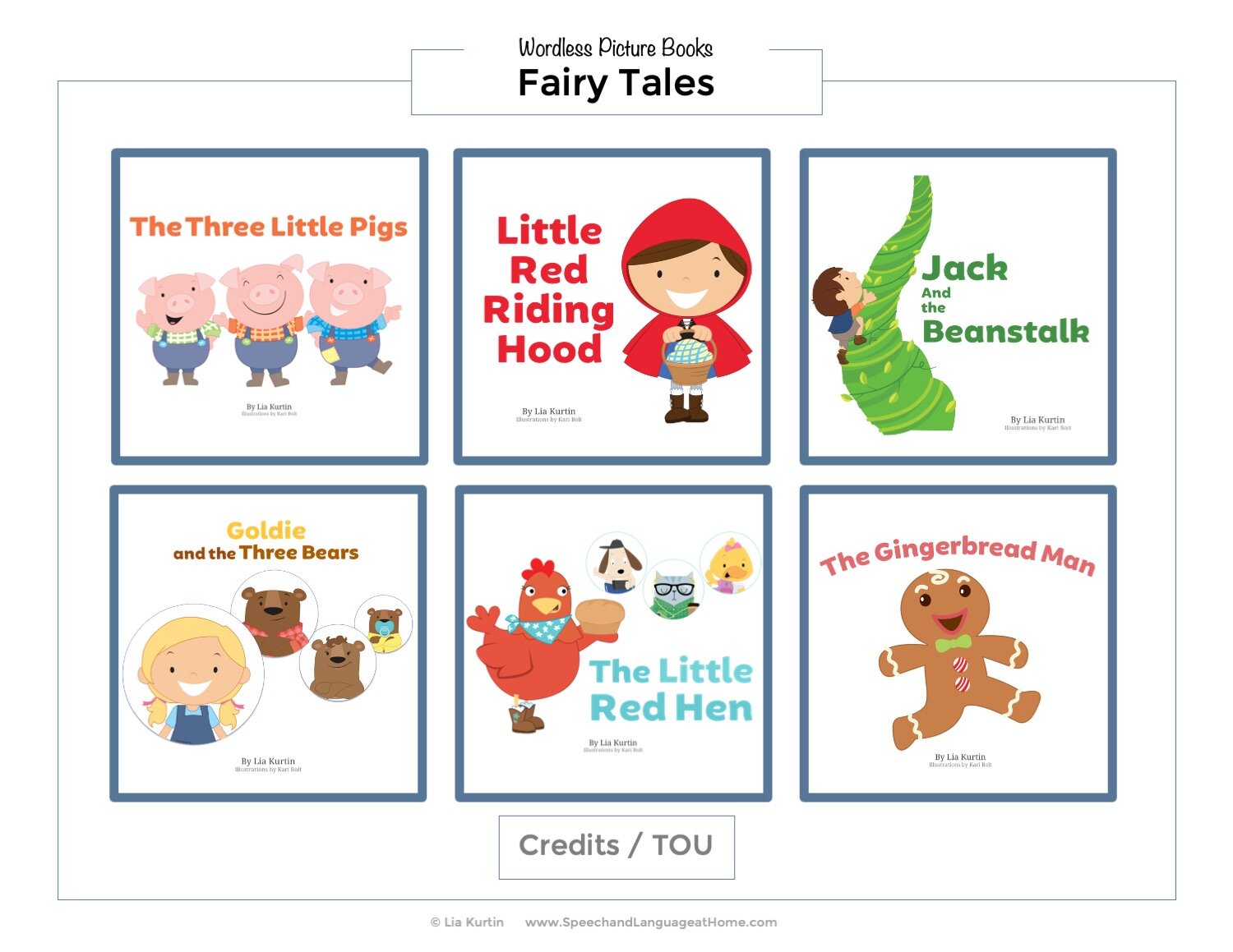 No Print Wordless Fairy Tales for preschool, kindergarten, and speech therapy menu