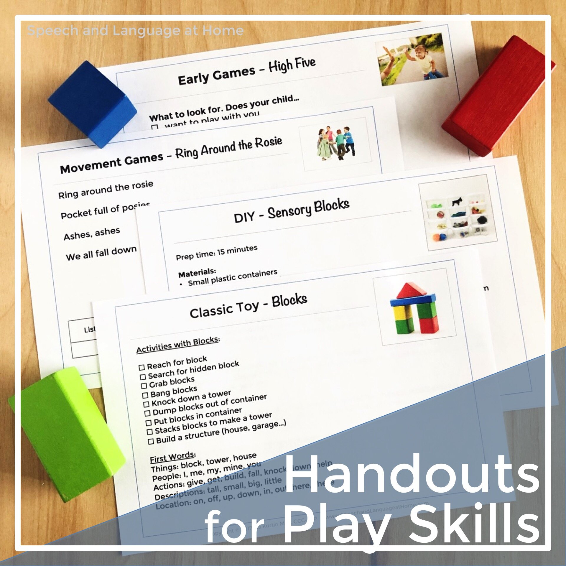 Handouts For Play Skills Early Intervention Speech Therapy Activities Speech And Language At Home