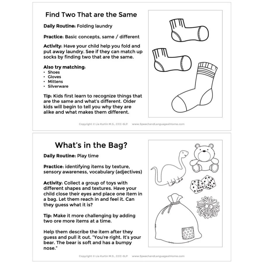 Distance Learning Preschool Parent Handouts | No-Prep Speech