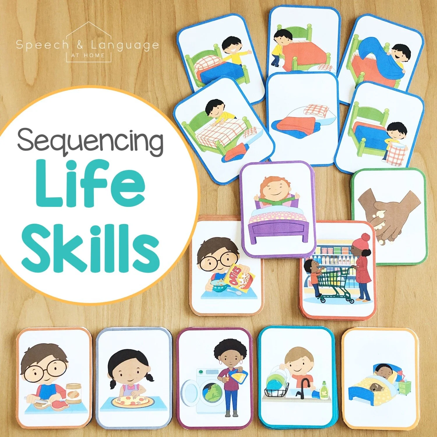 printables-life-skill-sequencing-cards-for-preschool-slp for Free Printable Independent Living Skills Worksheets Free Printables Life Skill Sequencing Cards for preschool — SLP for Free Printable Independent Living Skills Worksheets Free