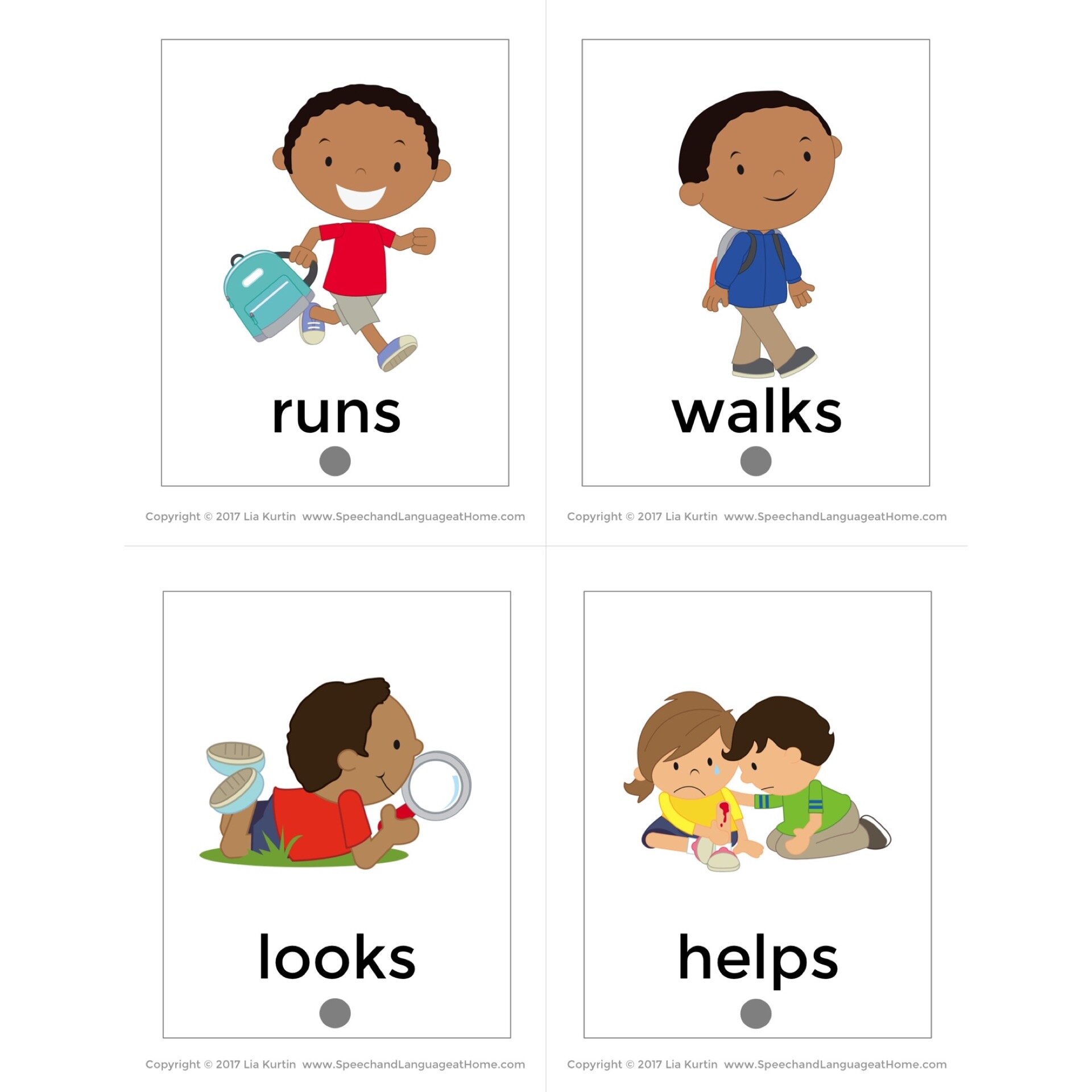 Flip Books Verb visuals for grammar and language development — SLP