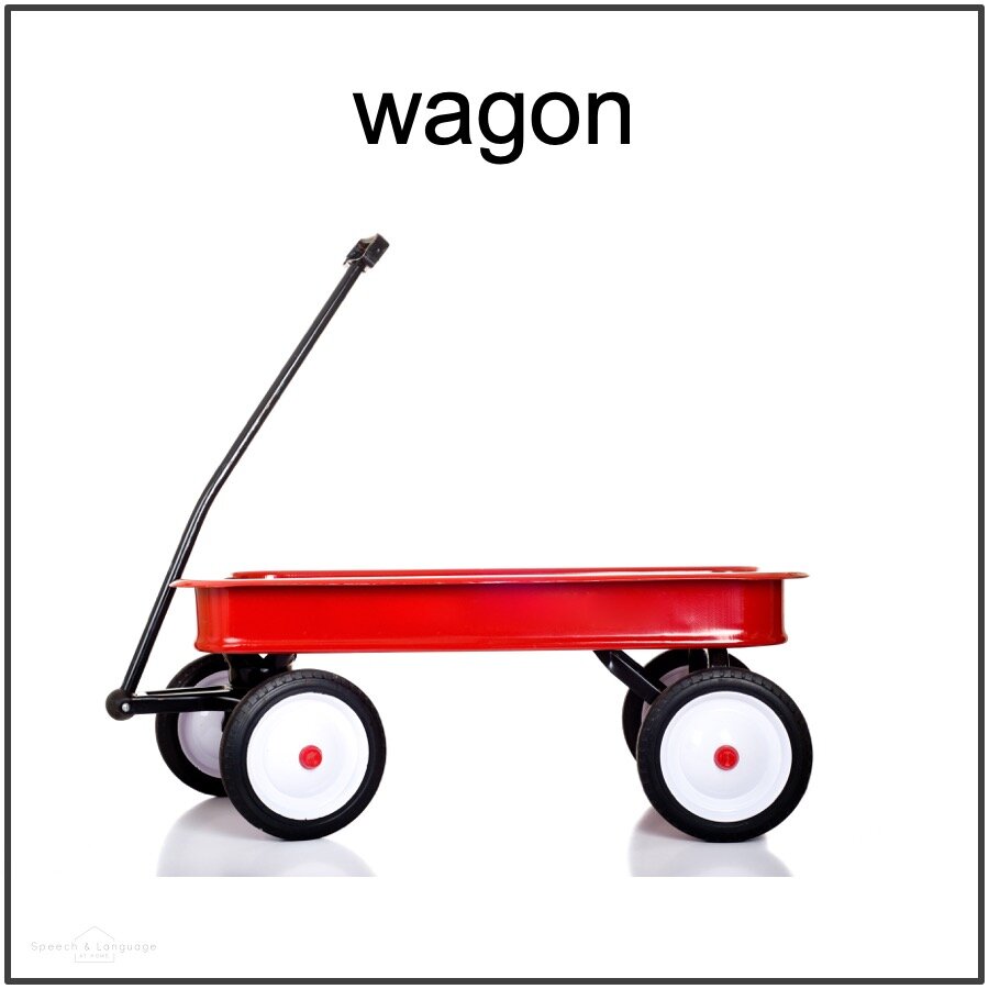 picture card of a wagon for medial g word