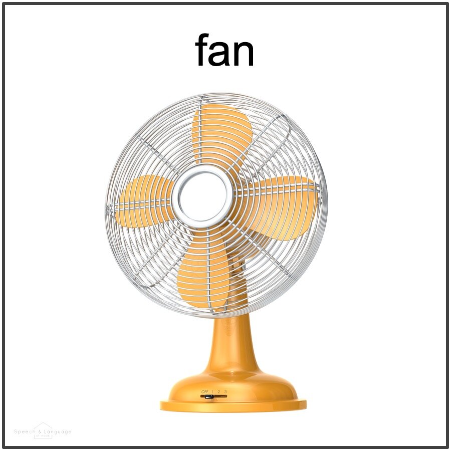 picture card of a fan for initial f word