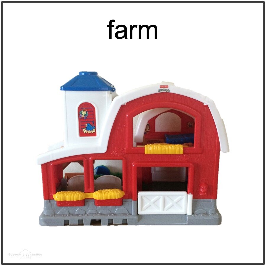 Photo card of a farm for speech therapy activity
