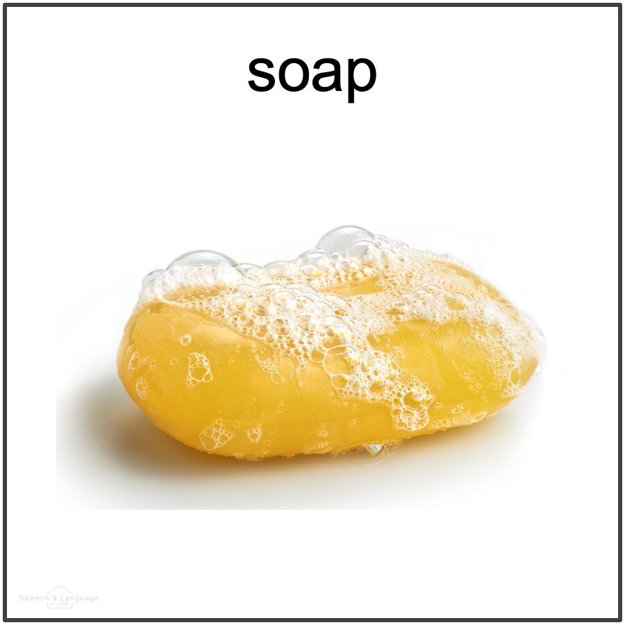 picture card of a bar of soap for initial s word