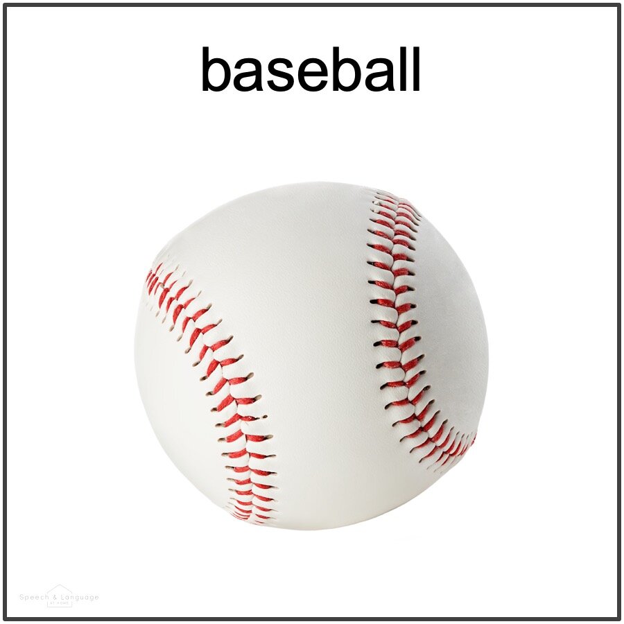 picture card of a baseball for medial s word