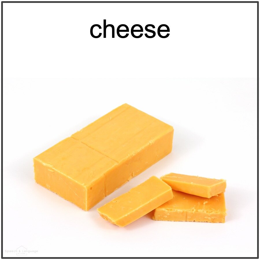 Picture card of cheese for final z word
