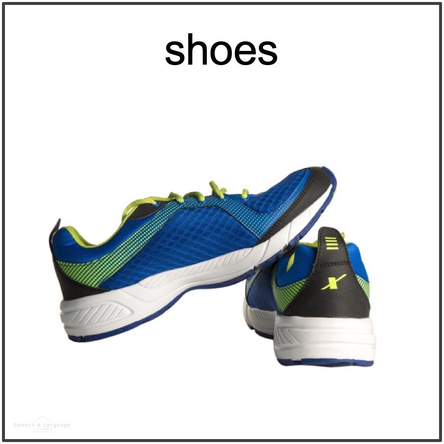 Photo card of shoes for speech therapy activity
