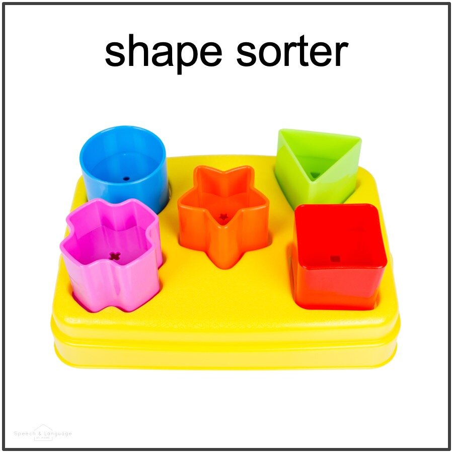 Photo card of a shape sorter for speech therapy activity