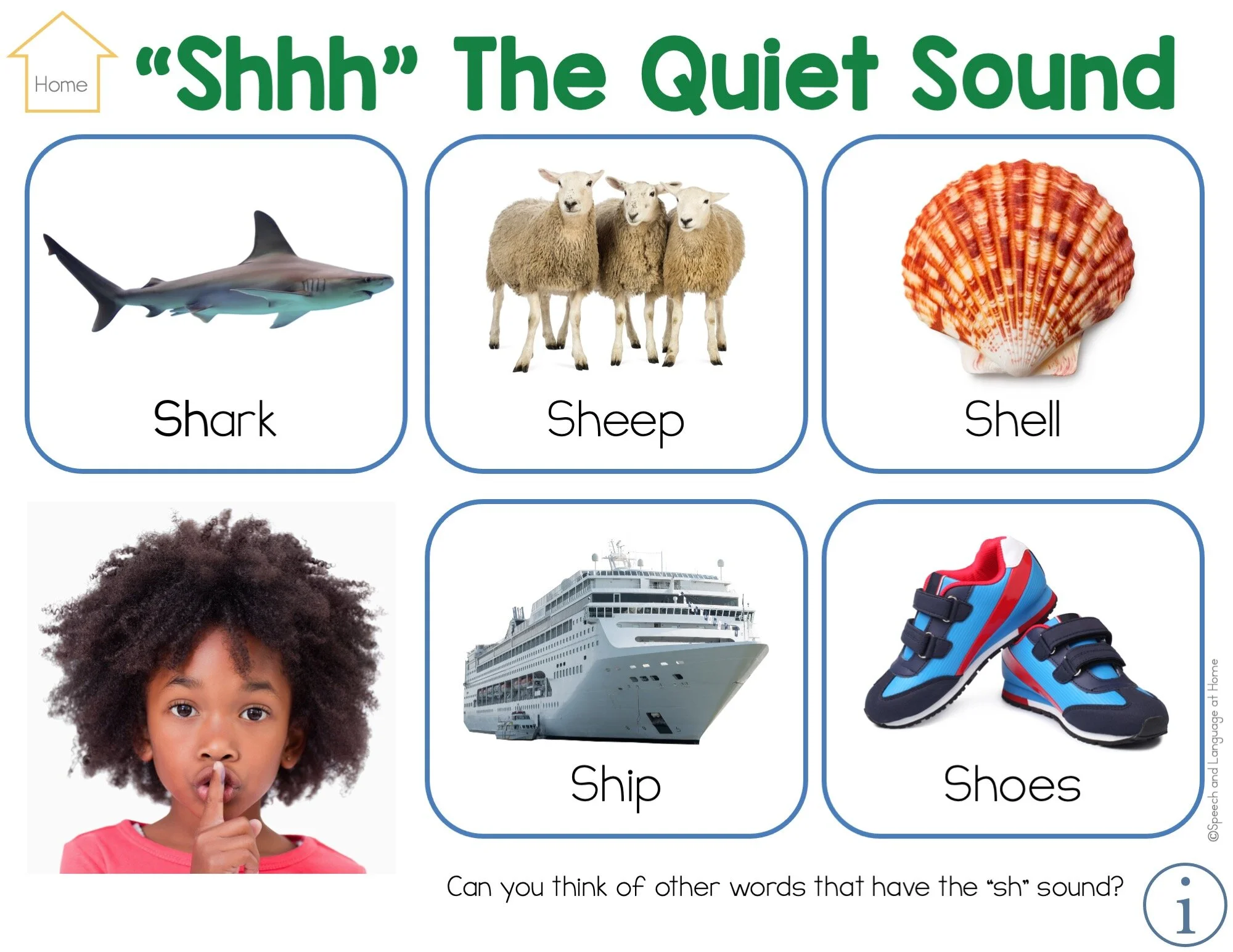 Speech therapy activity Shhh The Quiet Sound