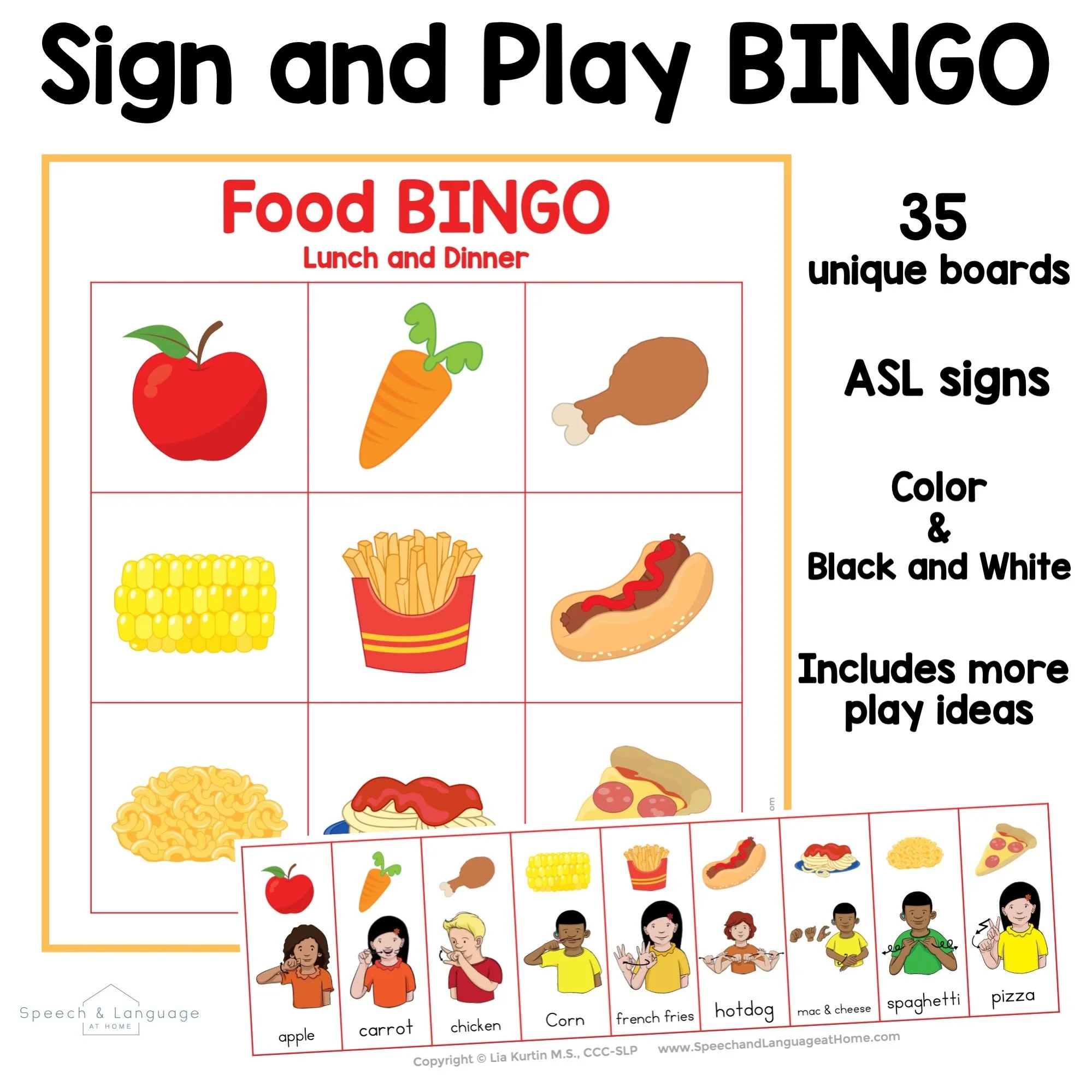 lunch-and-dinner-food-bingo-game-slp for Free Printable Healthy Food Bingo Cards Lunch and Dinner Food Bingo Game — SLP for Free Printable Healthy Food Bingo Cards