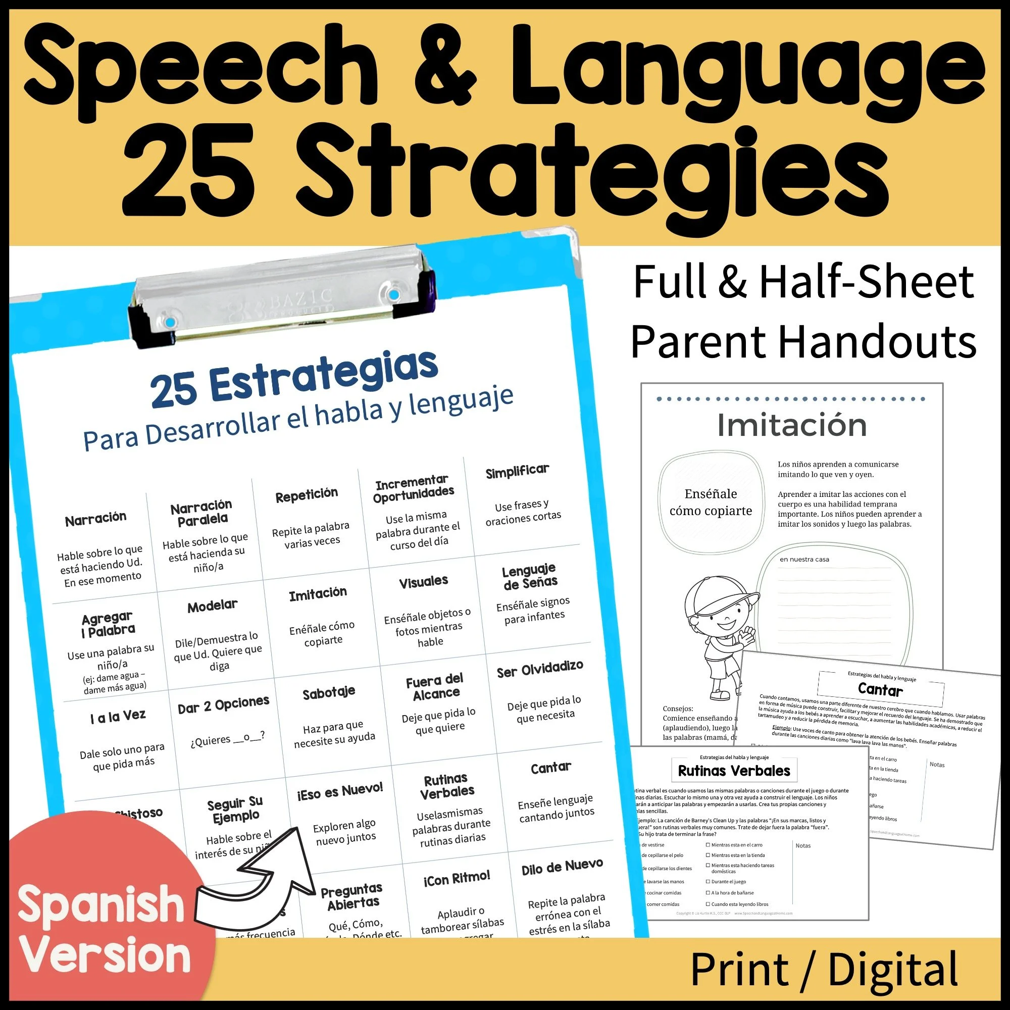 25 Speech and Language Strategies (Spanish)