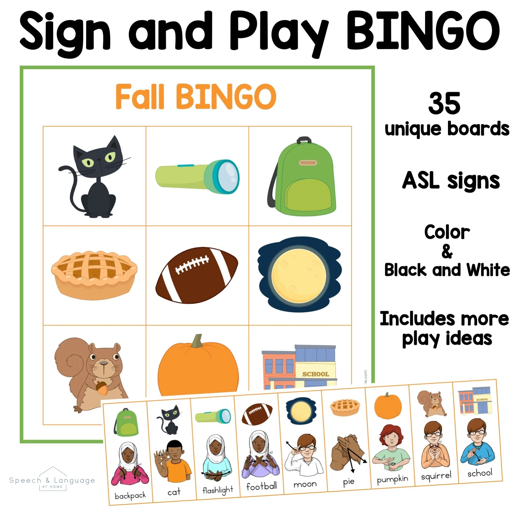 Fall Bingo Game — SLP for Free Printable Fall Bingo Cards