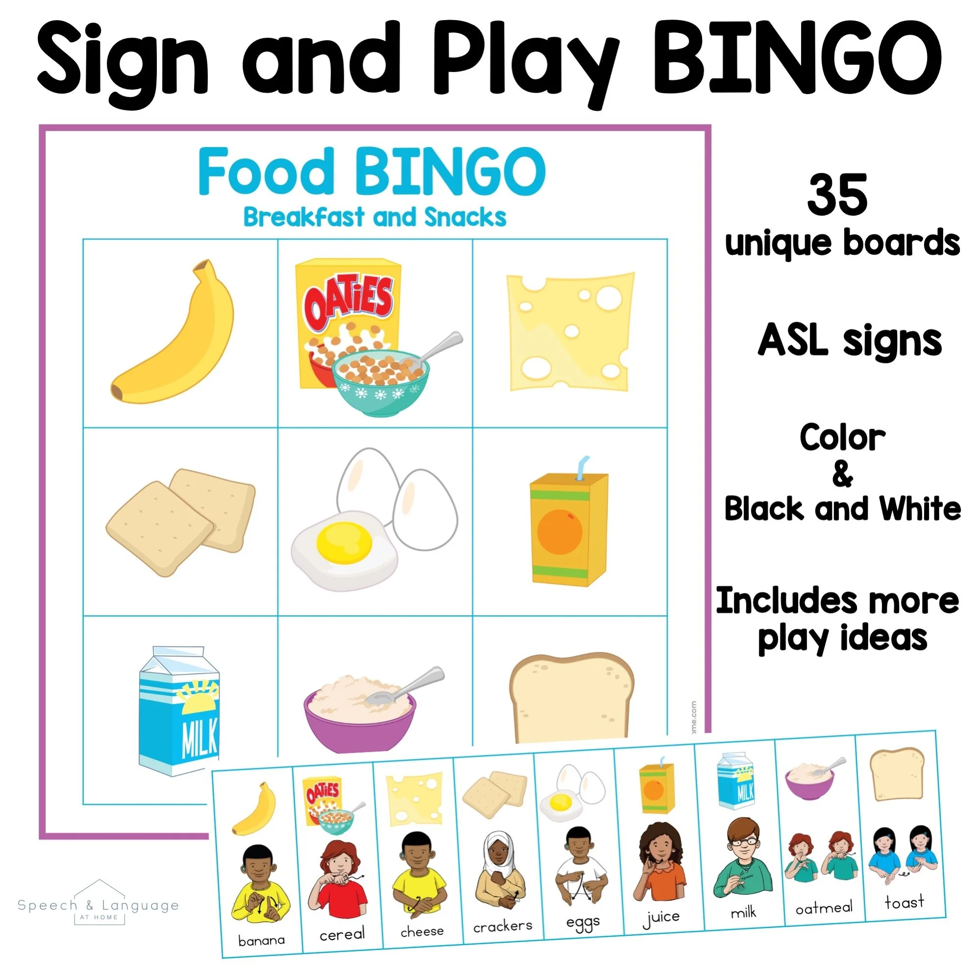Breakfast and Snacks Food Bingo Game — SLP breakfast-and-snacks-food-bingo-game-slp